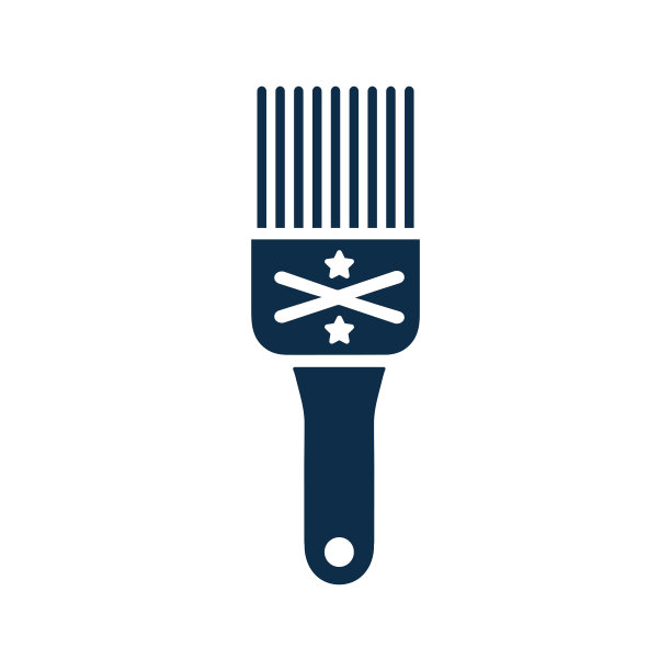 深蓝色画笔，刷毛图标图片下载