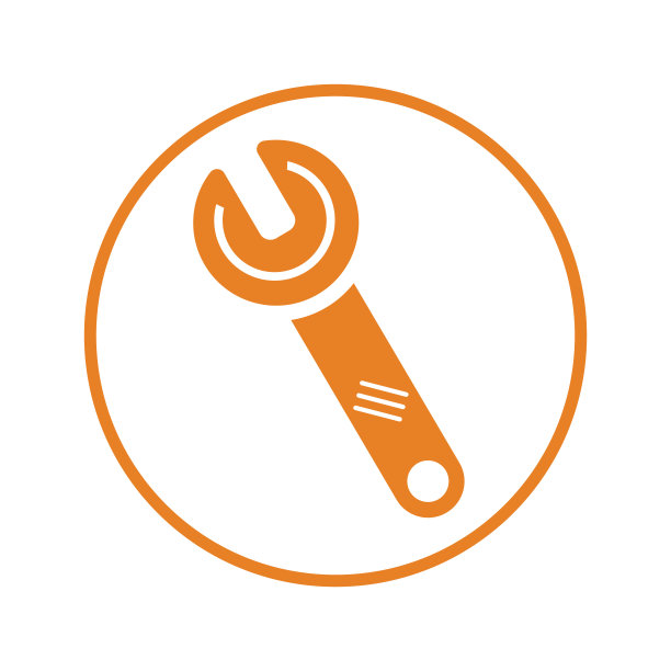 扳手图标，施工工具，工作元素，橙色图片下载