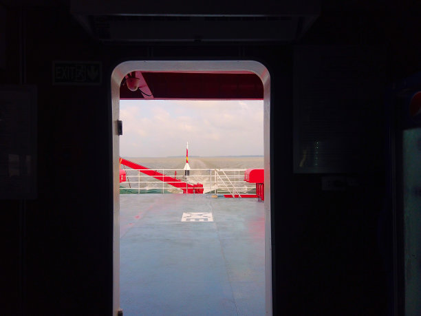 在游轮船头看蓝天图片下载