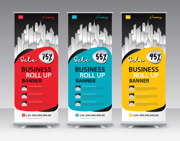 创意设计，现代展览广告，传单，展示，拉起，网络横幅，传单，j-flag, x-stand, x-banner，海报，展示，矢量eps10图片下载