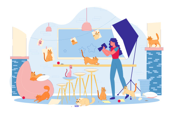 宠物摄影服务。会议横幅照片。图片下载