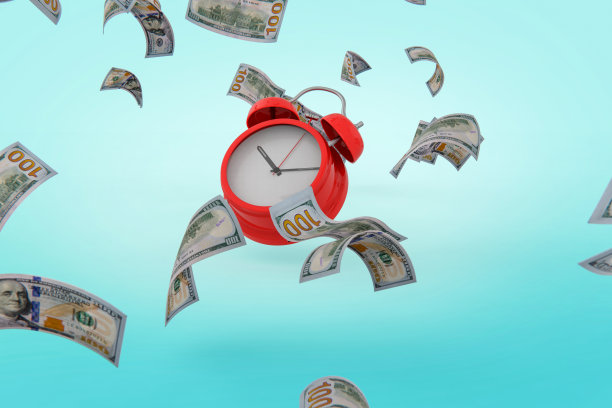 金融和经济概念落钱在蓝色背景股票照片图片下载