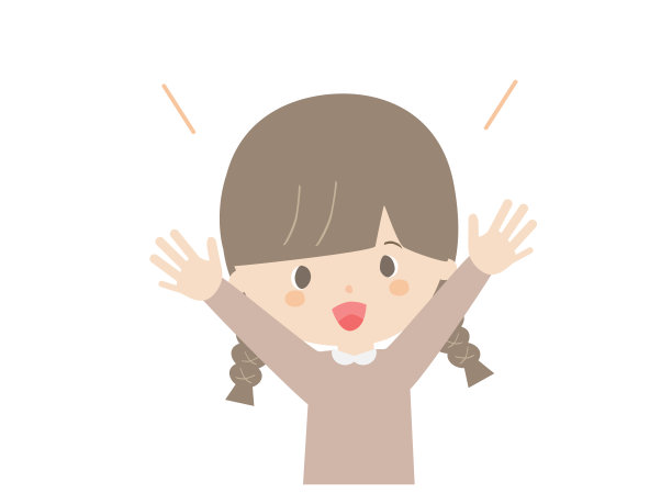 一个用双手快乐的女孩素材图片