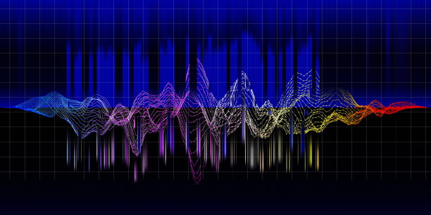 音乐抽象均衡器波浪背景声音彩线概念图片下载