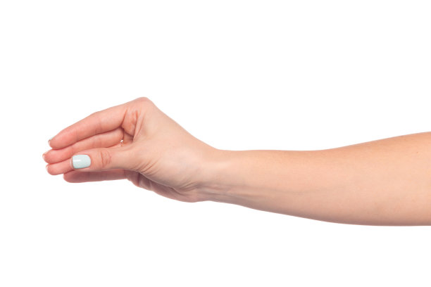 女性的手孤立在白色背景上显示手势图片下载