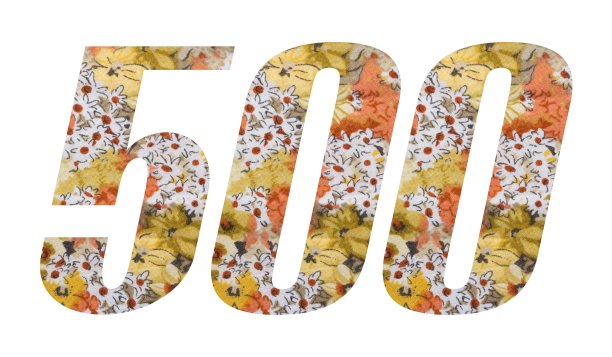 500号，白色背景上有花织物纹理。图片下载