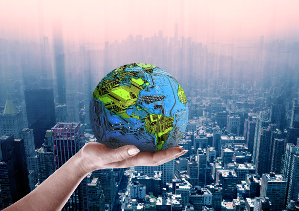 人工智能全球地图在手图片下载