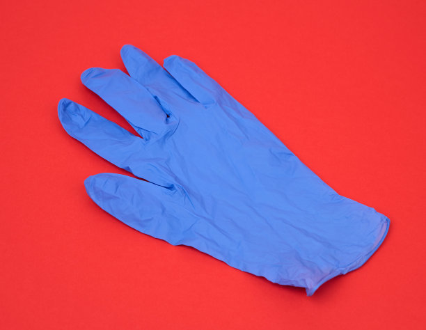 进行操作和操作用的蓝色医用橡胶手套图片下载