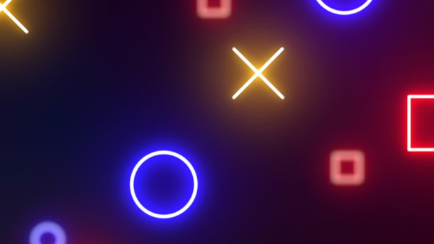 彩色霓虹几何形状抽象背景图片下载