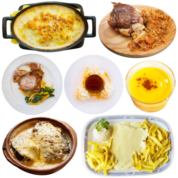 西班牙菜肴的拼贴画图片下载