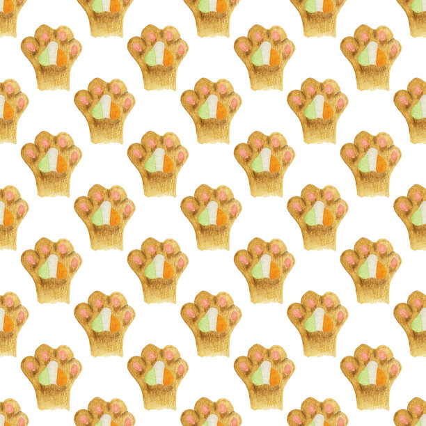 无缝图案与猫的脚与爱尔兰国旗垫图片下载