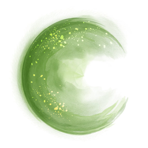 绿圈飞溅刷水彩图片下载