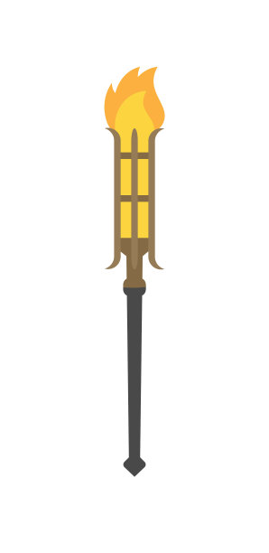 卡通插图火炬游戏。用于应用程序的矢量绘图对象。图片下载