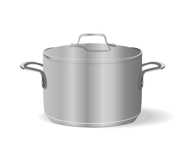 不锈钢锅孤立在白色背景图片下载