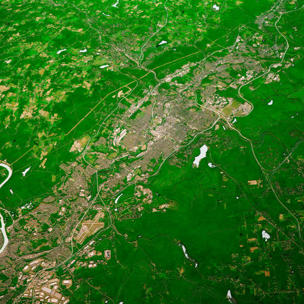 宾夕法尼亚州斯克兰顿3D渲染地图颜色顶视图2018年6月图片下载