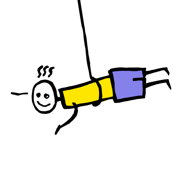 摔倒的Stickman被救了出来。救赎手绘插图。图片下载