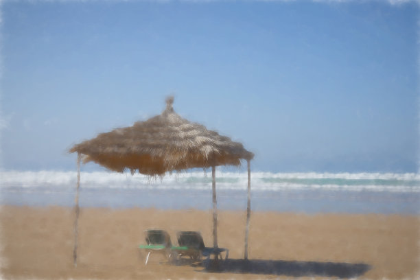 在Taghazout遮阳伞图片下载