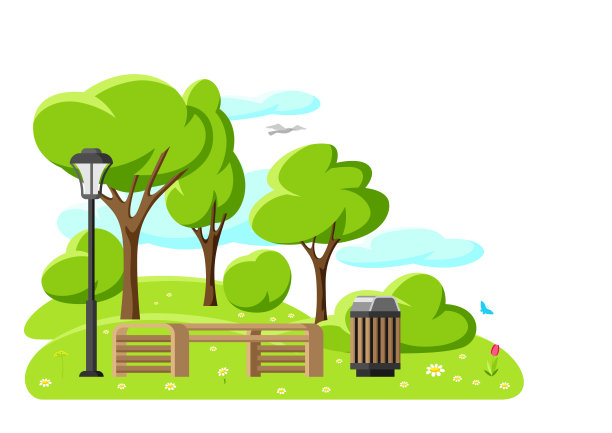 背景有美丽的夏季或春季城市公园。图片下载