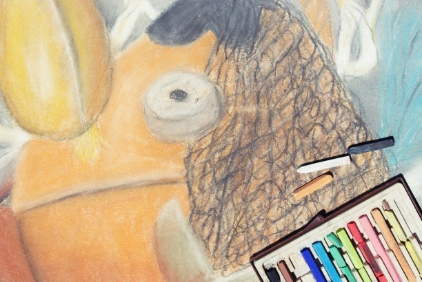 用粉笔画船坞图片下载