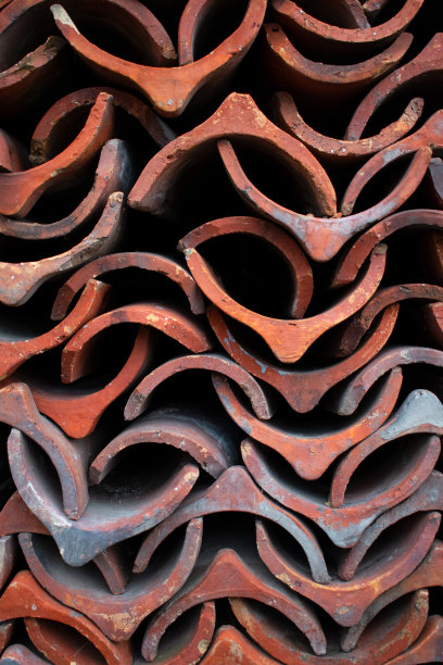 装饰物，图案由瓷砖制成。Terracotta陶瓷。历史环境修复修复图片下载