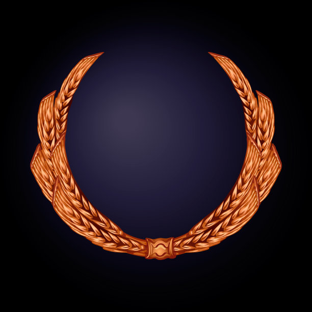 小麦的花环。金色。图片下载