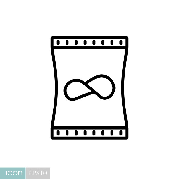 薯片袋矢量图标。快餐的迹象图片下载