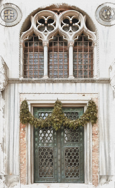 模仿一幅画。油漆。呈现。总督宫inVenice。意大利图片下载