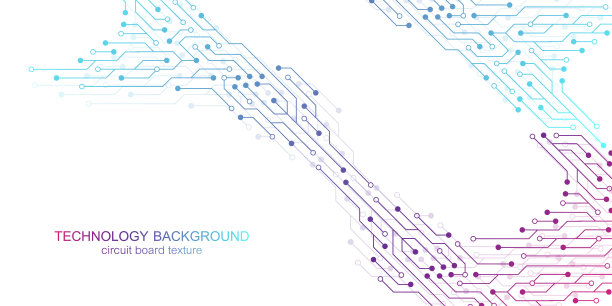 计算机主板矢量背景带电路板电子元件。电子纹理为计算机技术，工程概念。电脑主板生成的抽象插图图片下载