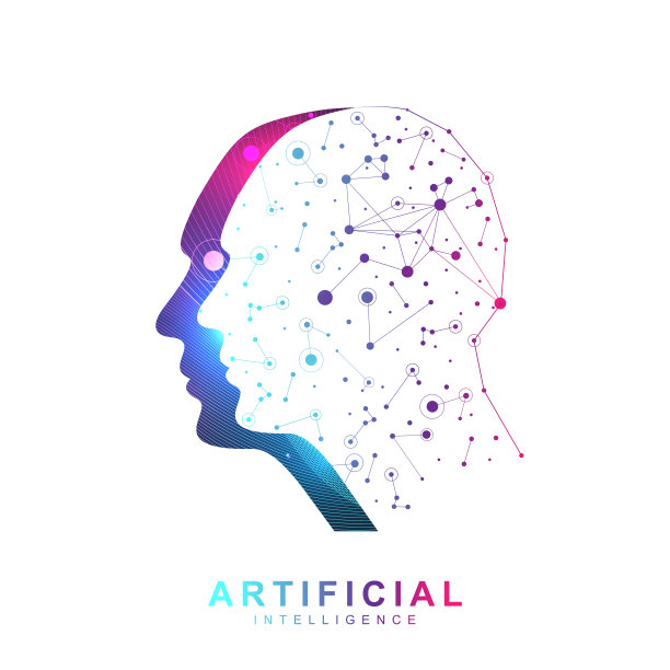 人工智能Logo旗帜神经网络控制论机器人机器和深度学习。向量符号人工智能。神经网络和另一个现代技术概念。图片下载