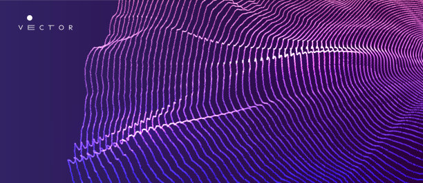抽象科技背景与粒子网络插图素材图片