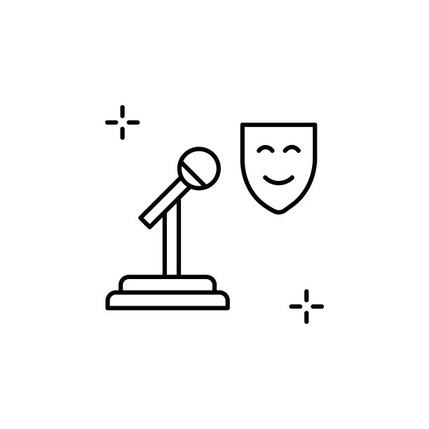 麦克风图标。简单的线条，轮廓矢量元素的剧院ui和用户体验，网站或移动应用图片下载