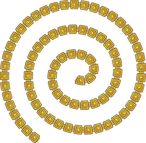 螺旋状的黄金珍贵的链条。男士和女士的奢侈珠宝。图片下载