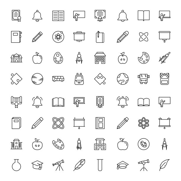 教育的图标集。图片下载