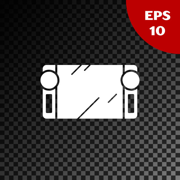 白色便携式视频游戏机图标隔离在透明的黑暗背景。手柄的迹象。游戏的概念。矢量图图片下载