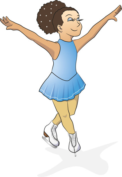 小女孩花样滑冰。素材图片