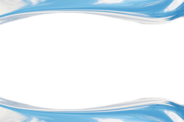 抽象边框蓝色海浪和白色气泡白色图片下载