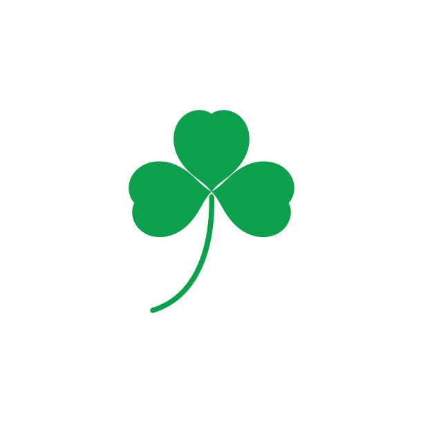 绿色三叶草叶子图标模板设计矢量图片下载