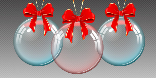 玻璃透明的圣诞雪球图片下载