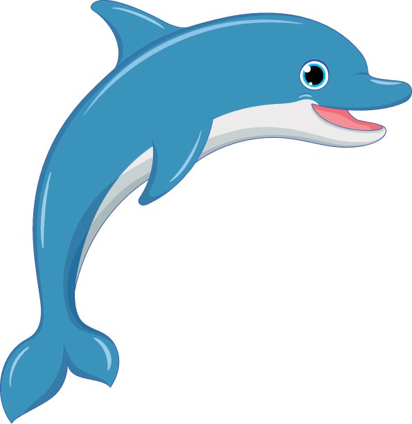 可爱的海豚。卡通向量。图片下载