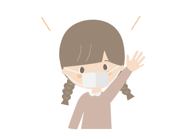 一个戴着面具的女孩举起了手图片下载