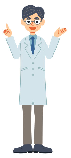 站着的医生微笑着解释。图片下载