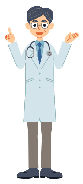 站着的医生微笑着解释。图片下载