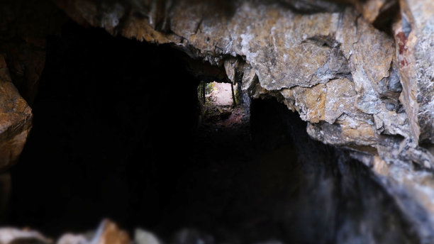 新月湖云杉铁路的山洞图片下载