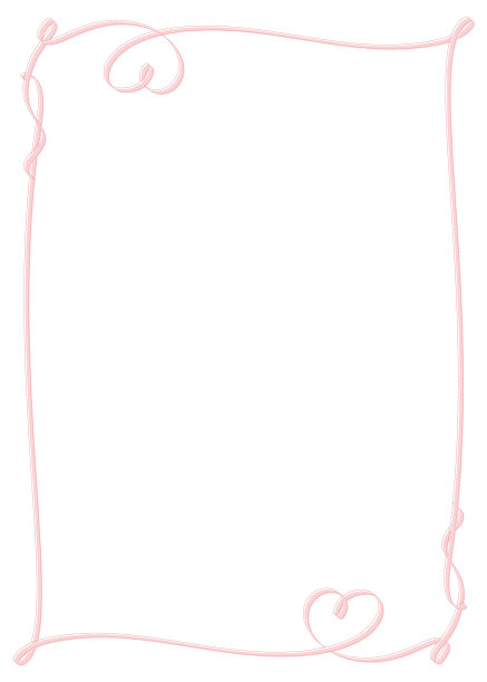 粉红色丝带和心形的垂直框架图片下载