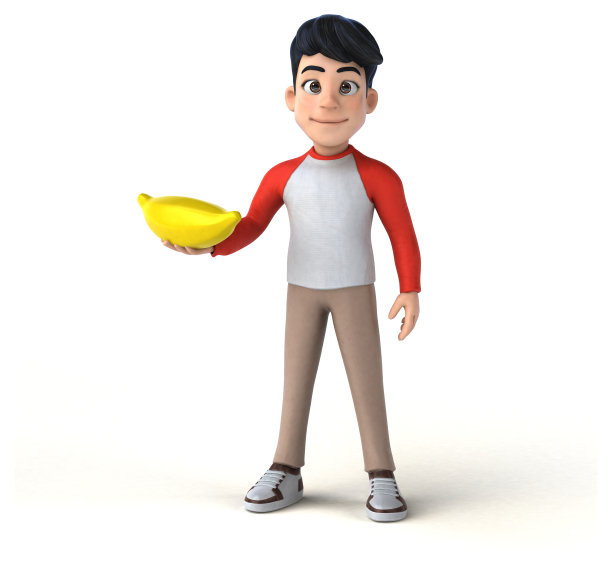 有趣的3D亚洲少年与漫画风格图片下载