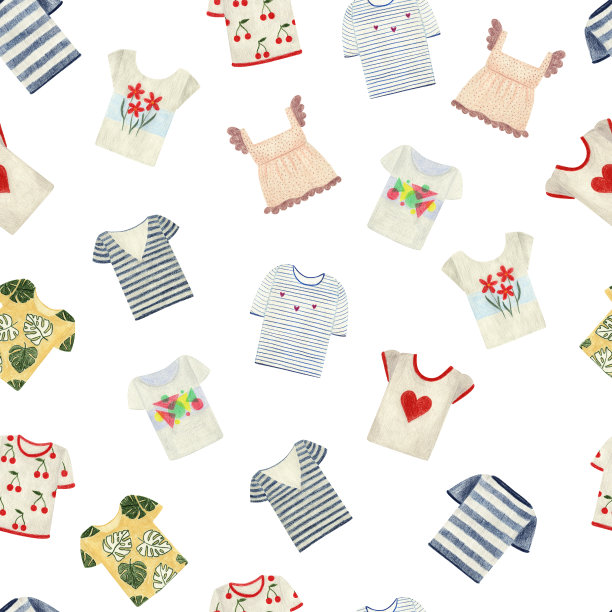 t恤无缝模式。素材图片