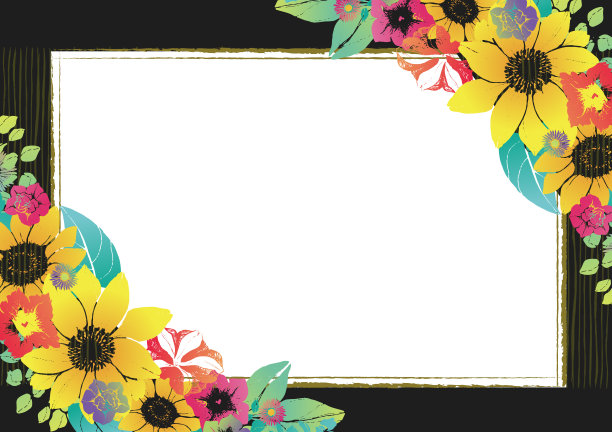 复古向日葵背景材料夏季材料日式风格日式图案图片下载