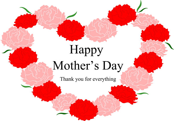 母亲节康乃馨和祝福语图片下载