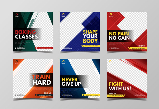 体育横幅模板的社会媒体张贴，数字营销，传单和网络横幅图片下载