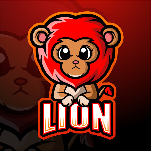 狮子吉祥物电竞标志设计图片下载